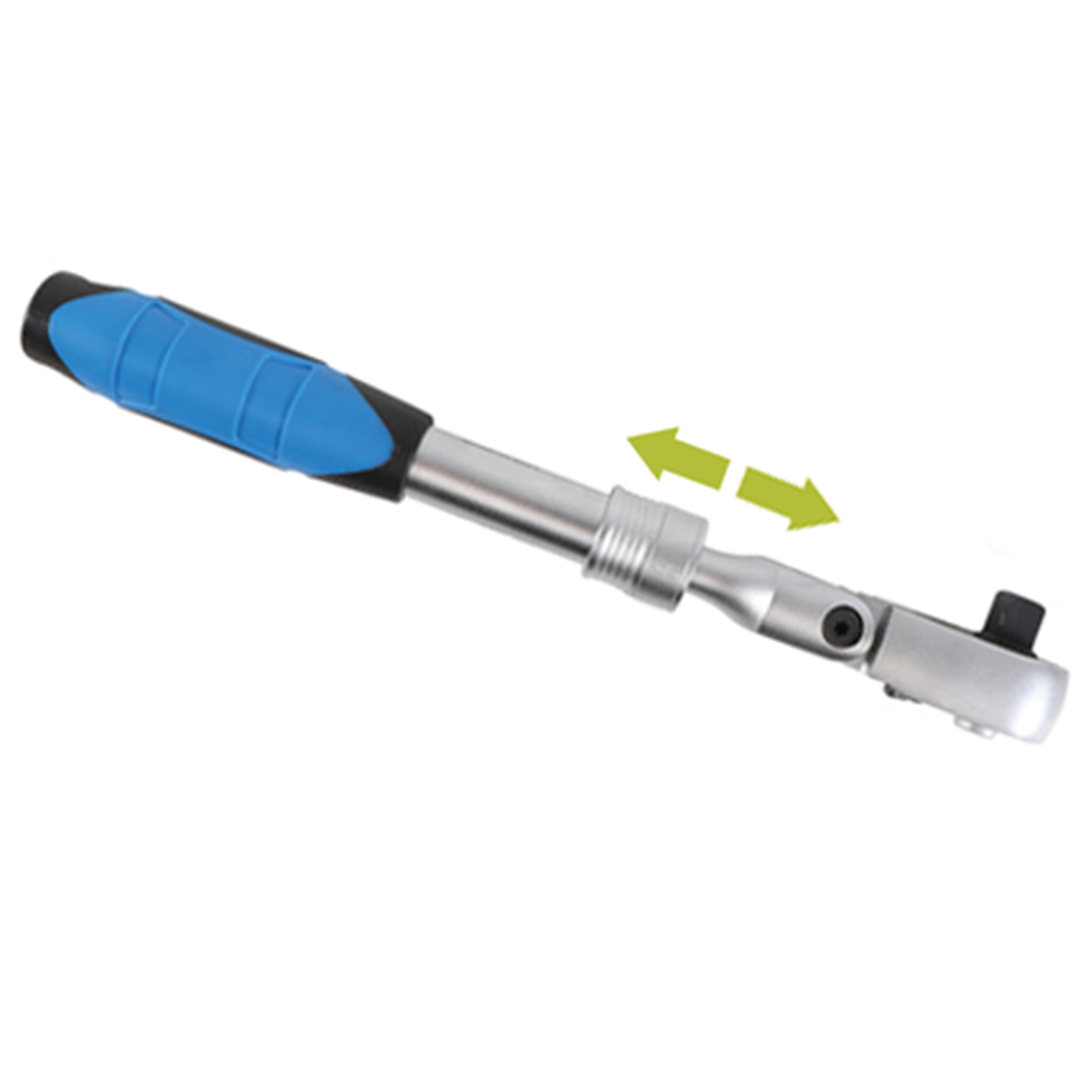 Ausziehbare Umschaltknarre, abwinkelbar, 12,5 (1/2), 345 - 495 mm