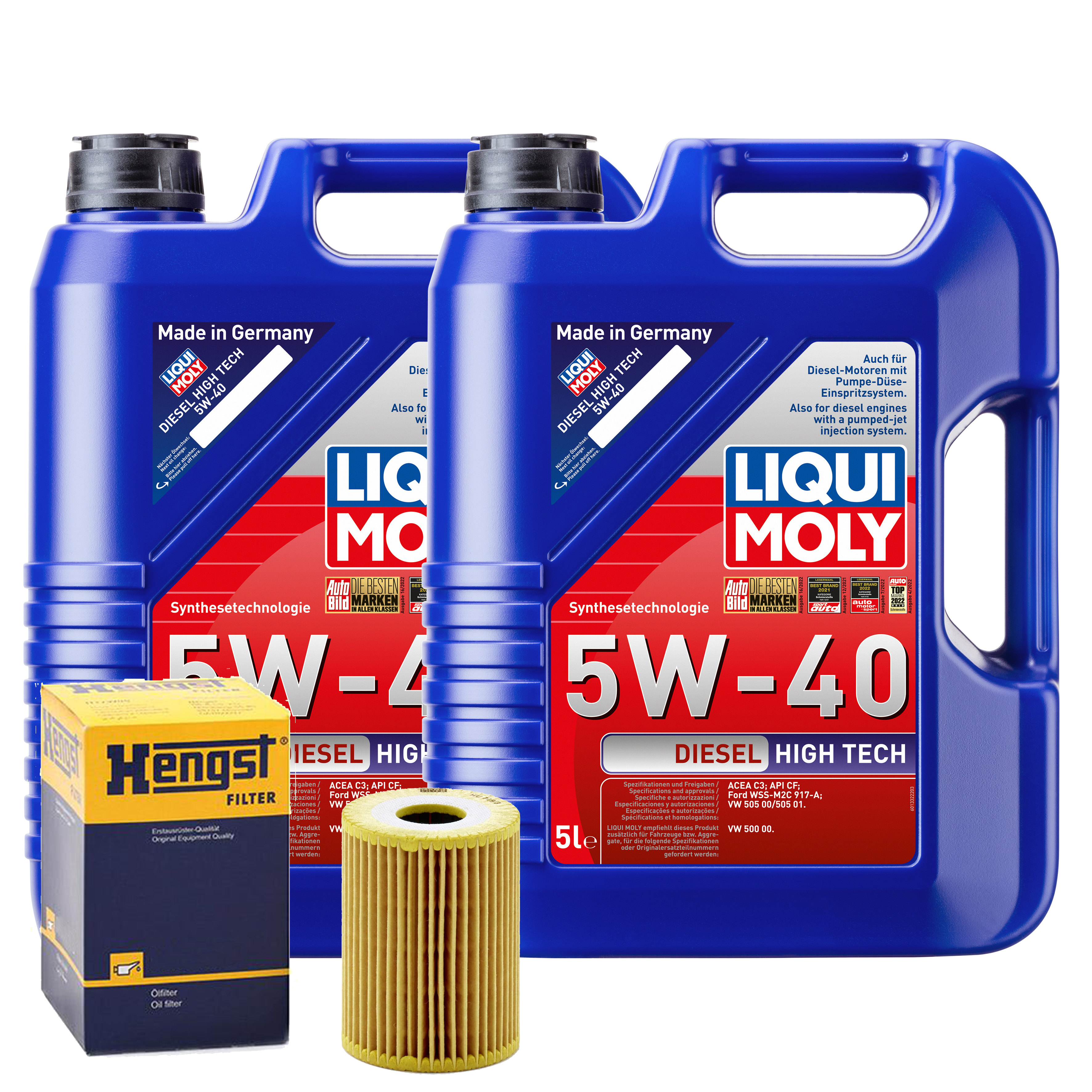 Ölfilter + LIQUI MOLY 10L DIESEL HIGH TECH  5W-40 für AUDI VW  